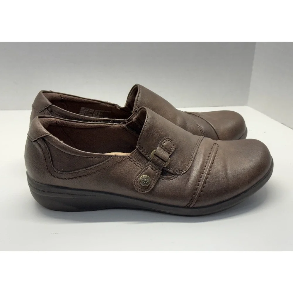 Earth Spirit Beni Loafers Womens Size 8 Brown Gelron Cushion Wedge Slip On Shoes